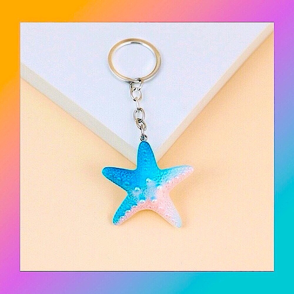 New!! Gradient Starfish Keychain / Purse Charm.